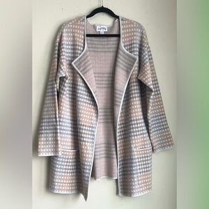 Joseph Ribkoff Pink and Gray Patterned Cardigan